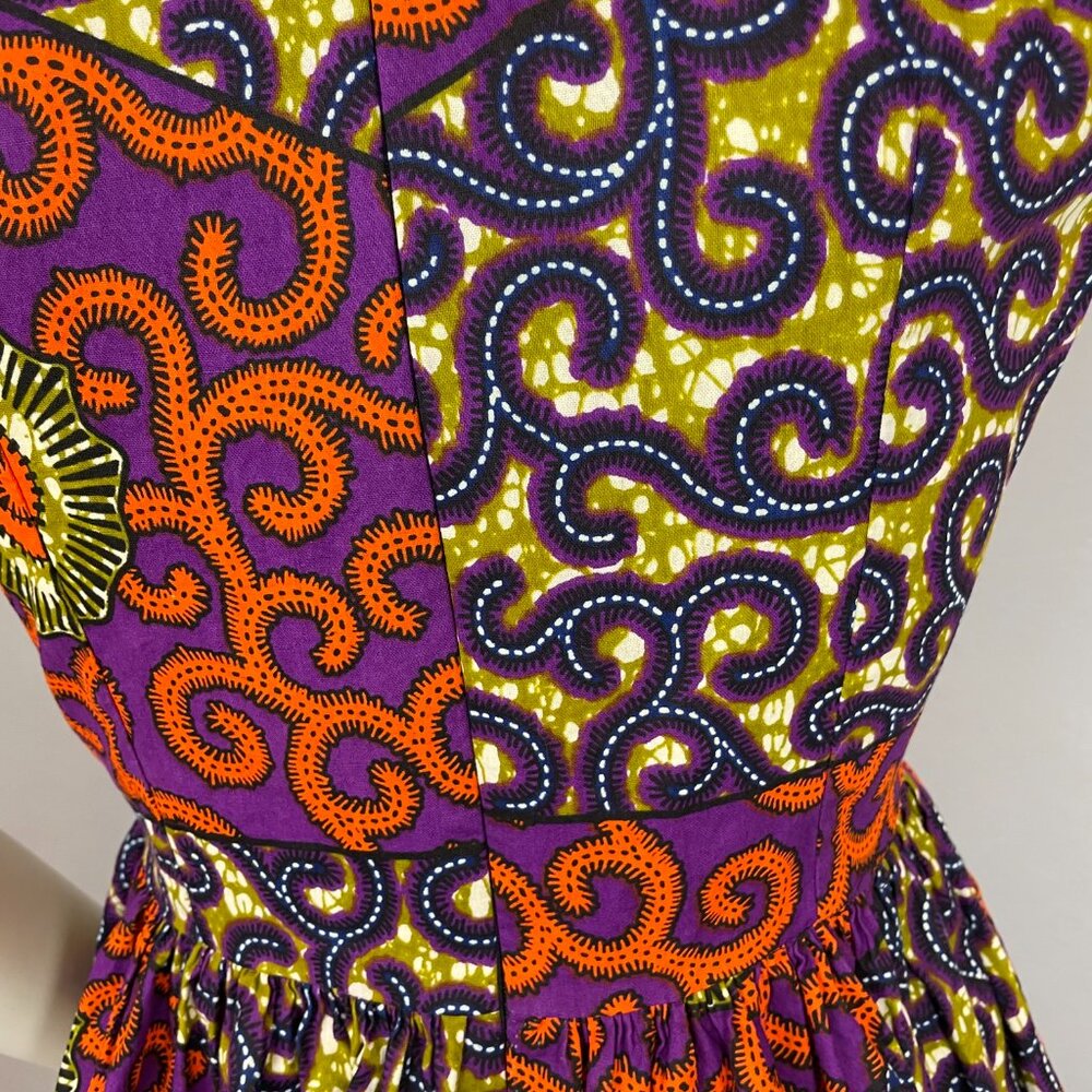 Kutula by Africana Dress Sleeveless Wax Print‎ Batik Ankara Fit and Flare - Picture 12 of 12